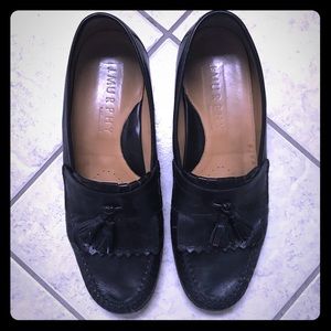 Black J Murphy Tassel Loafers in Black